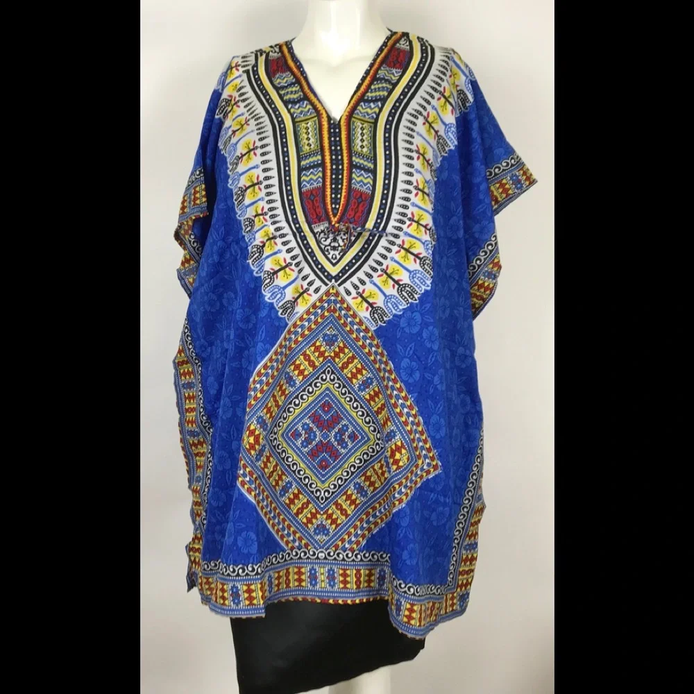 Blue Tribal Cover Up Multi Color No‎ Size Tag.